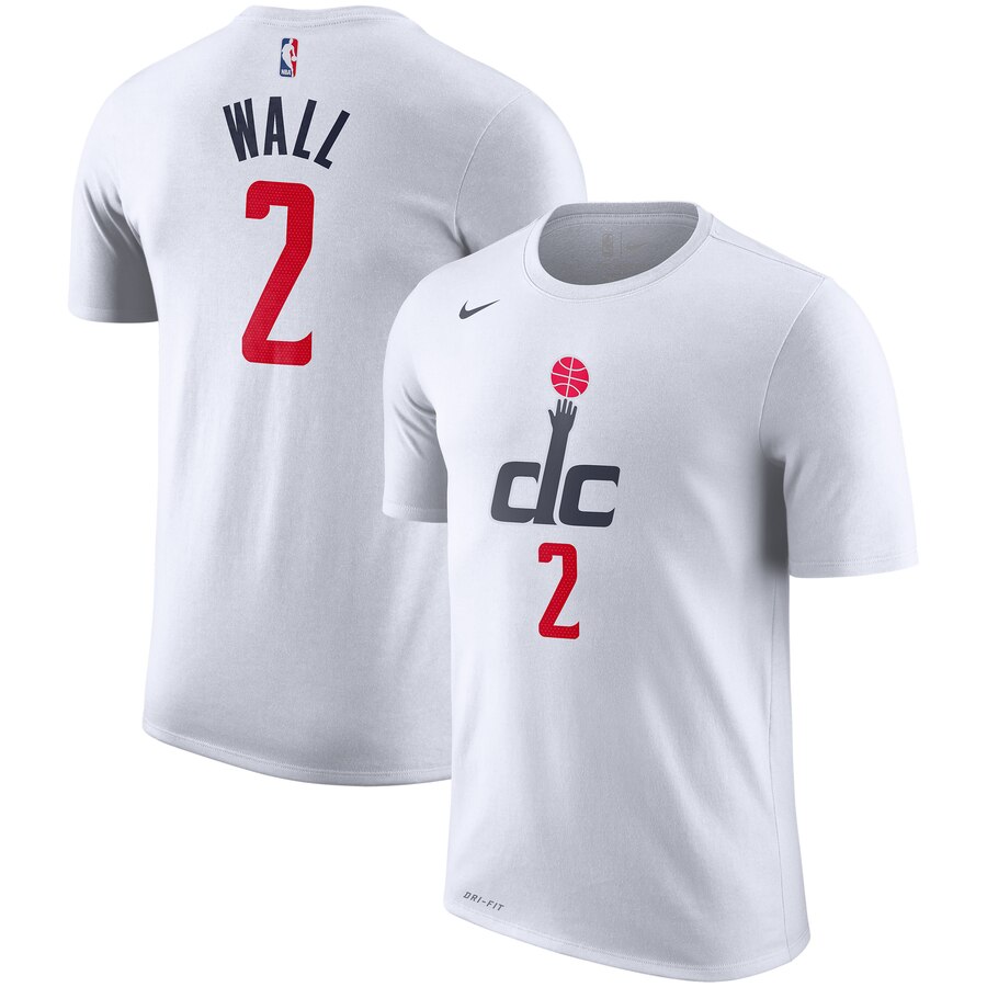 Men 2020 NBA Nike John Wall Washington Wizards White 201920 City Edition Name  Number Performance TShirt->nba t-shirts->Sports Accessory